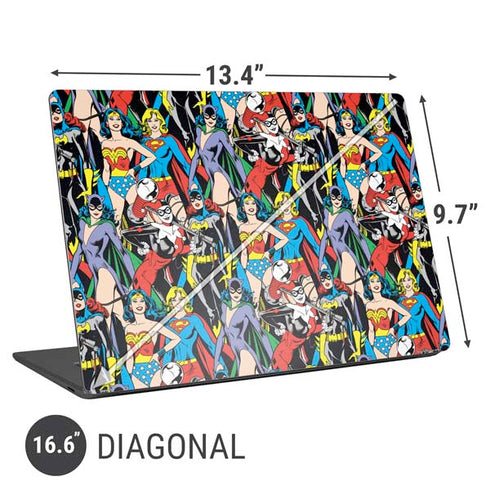 DC Comics Wonder Woman DC Bombshells Characters Pattern Universal Laptop 16.6in (13.4 x 9.7in) Skin